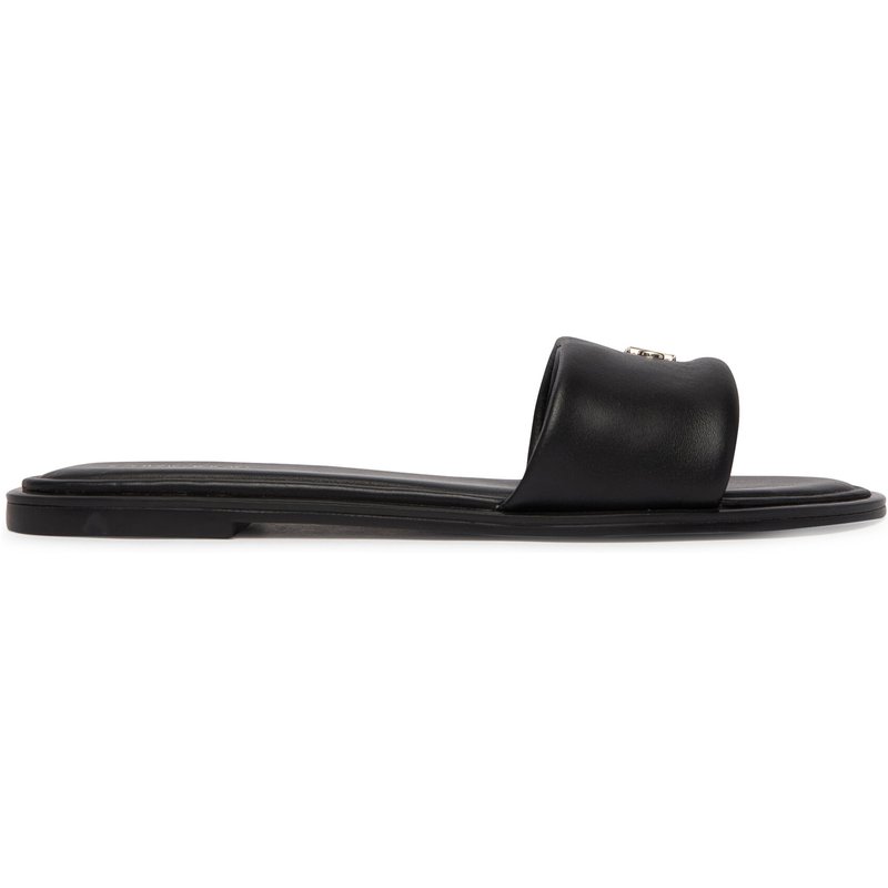 Pantoletten Calvin Klein Round Flat Sndl Lth Bar Hw 2 HW0HW02925 Schwarz
