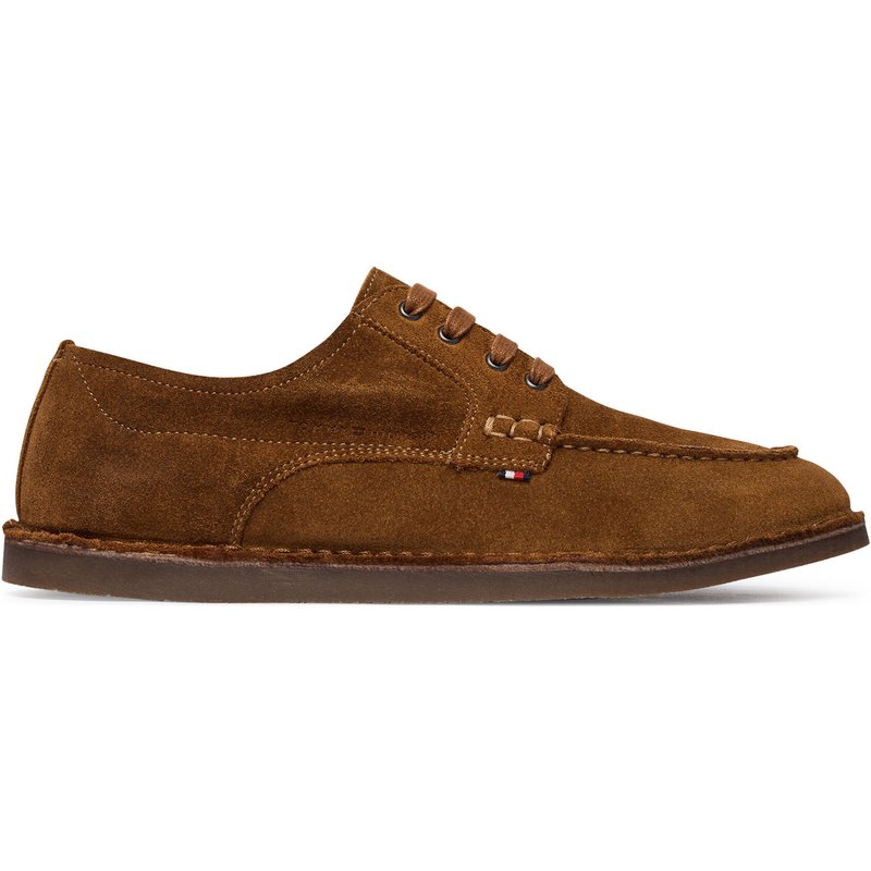 Halbschuhe Tommy Hilfiger Stitchdown Suede Derby FM0FM05841 Braun