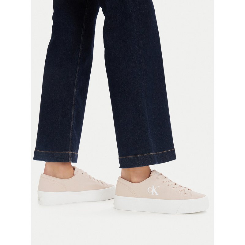 Sneakers Calvin Klein Jeans Vulc Flatform Low Canvas Mg YW0YW01763 Rosa