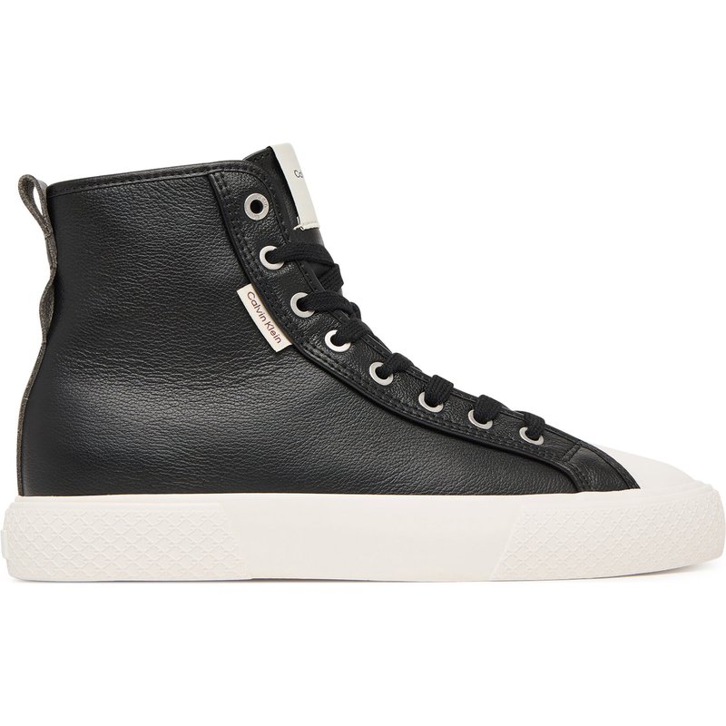 Sneakers aus Stoff Calvin Klein Vulc Lace Up Hightop Lth HW0HW03076 Schwarz