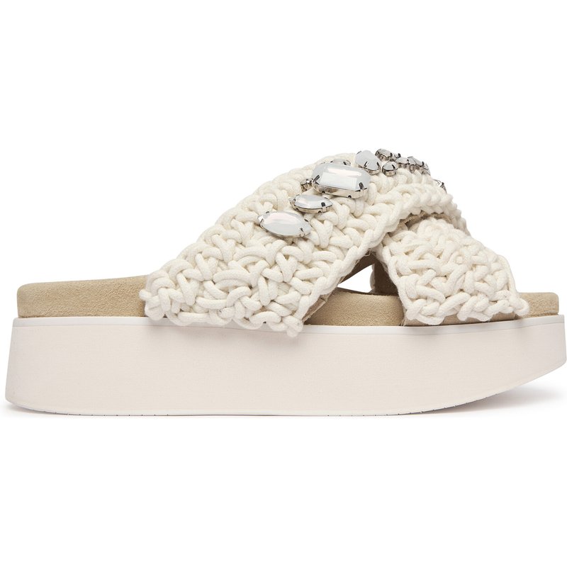 Pantoletten Inuikii Woven Stones Platform 1004.005.0043 Weiß