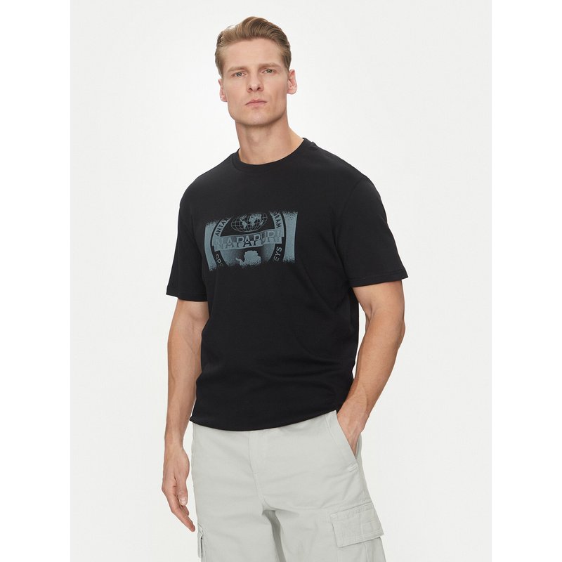 Napapijri T-Shirt S-Vanni NP0A4IEA Schwarz Regular Fit
