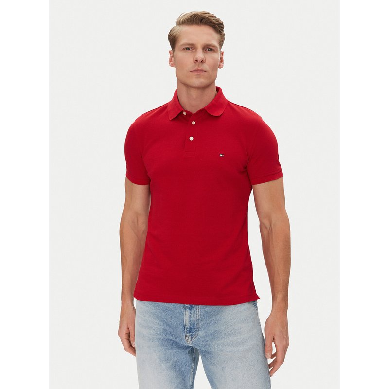 Tommy Hilfiger Poloshirt 1985 MW0MW17771 Rot Slim Fit