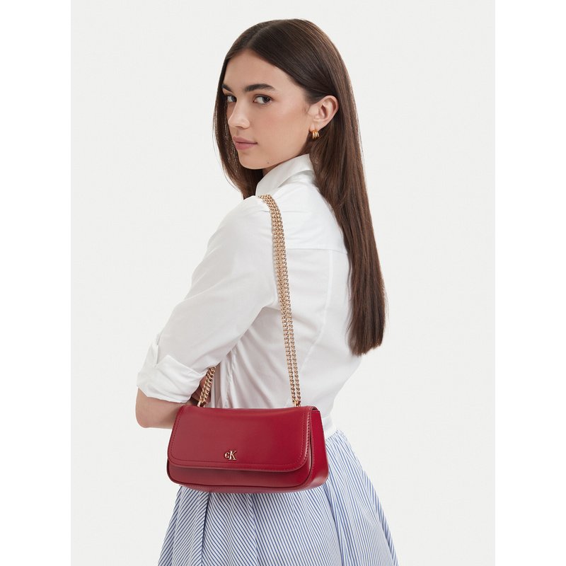 Handtasche Calvin Klein Ck Convertible Chain Small Bag LV04F3172G Rot