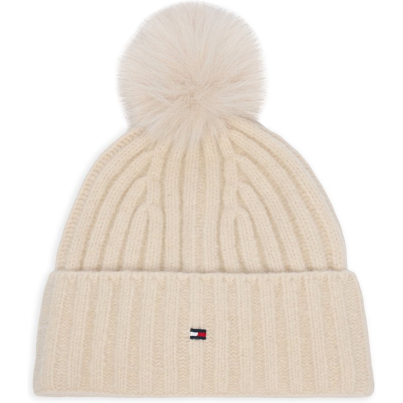 Mütze Tommy Hilfiger Th Flag AW0AW19330 Creme