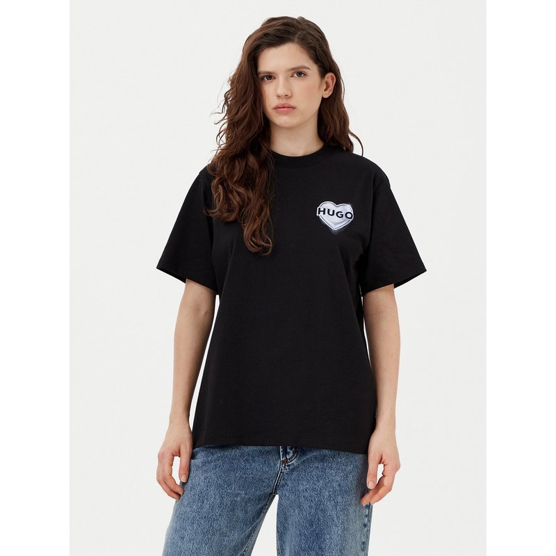 HUGO T-Shirt Vintage 50534545 Schwarz Boxy Fit