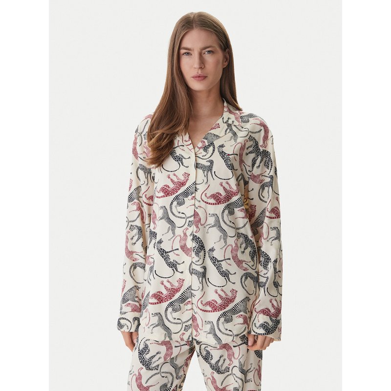 Tommy Hilfiger Pyjamahemd UW0UW06243 Creme