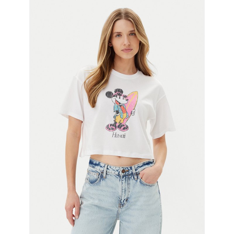 ONLY T-Shirt Mickey Minnie 15348126 Weiß Regular Fit