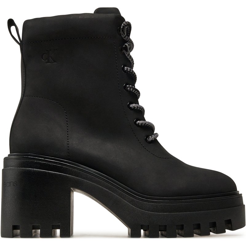 Schnürschuhe Calvin Klein Jeans Chunky Heeled Zip Boot Lth YW0YW01548 Schwarz
