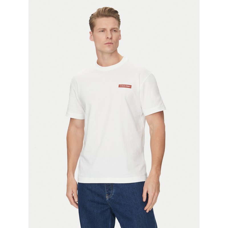 Calvin Klein T-Shirt Overlay Print K10K114158 Weiß Regular Fit