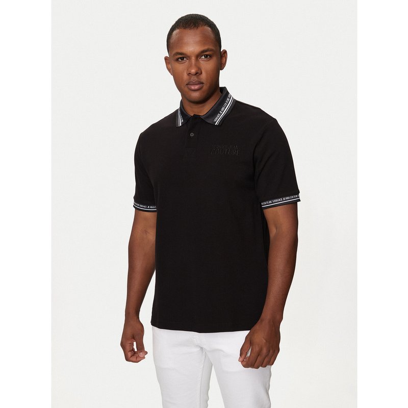 Versace Jeans Couture Poloshirt 76GAGT09 Schwarz Regular Fit