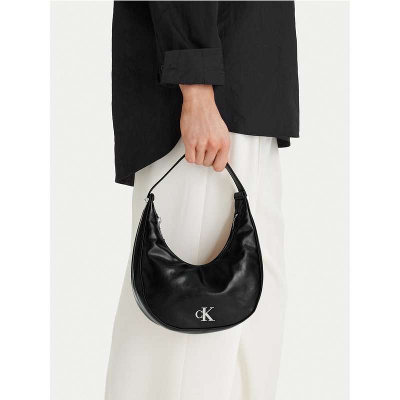 Handtasche Calvin Klein Buckle Small Bag LV04F3513G Schwarz