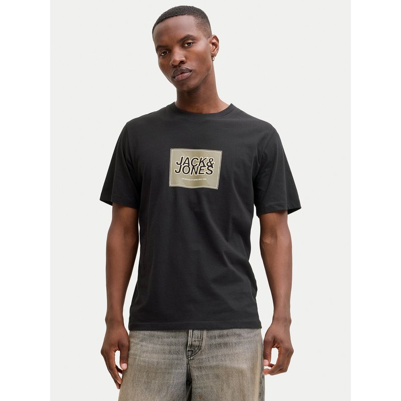 Jack & Jones T-Shirt Jjrain Tee Ss Crew Neck 12288097 Schwarz Regular Fit