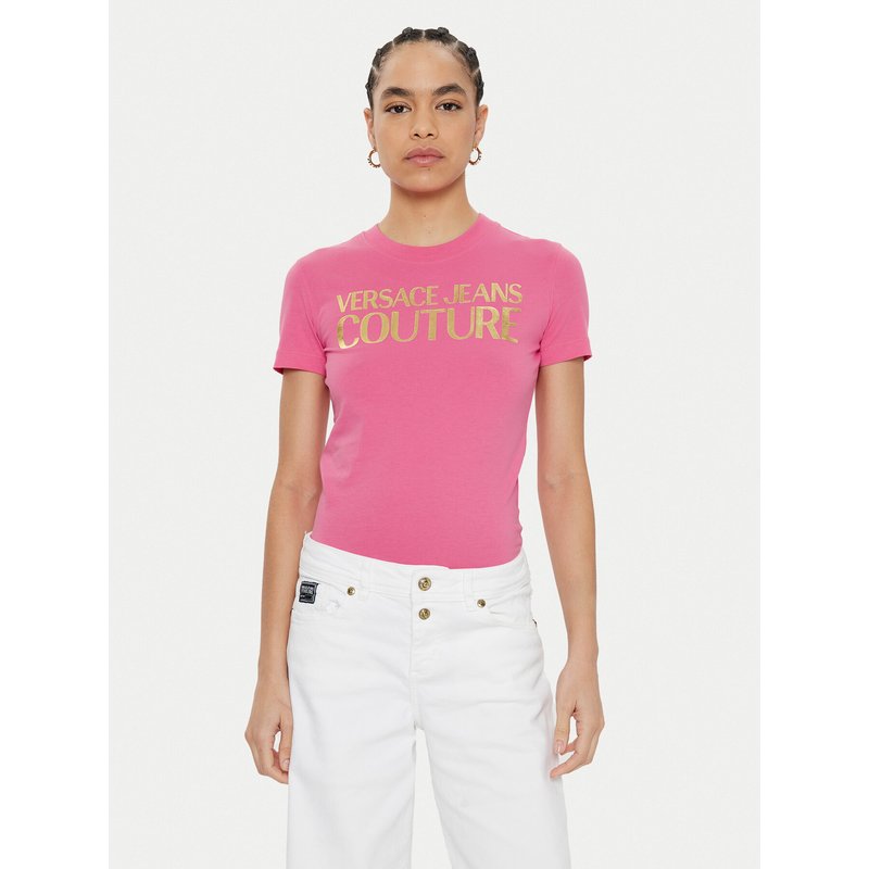 Versace Jeans Couture T-Shirt 78HAHT01 Rosa Regular Fit