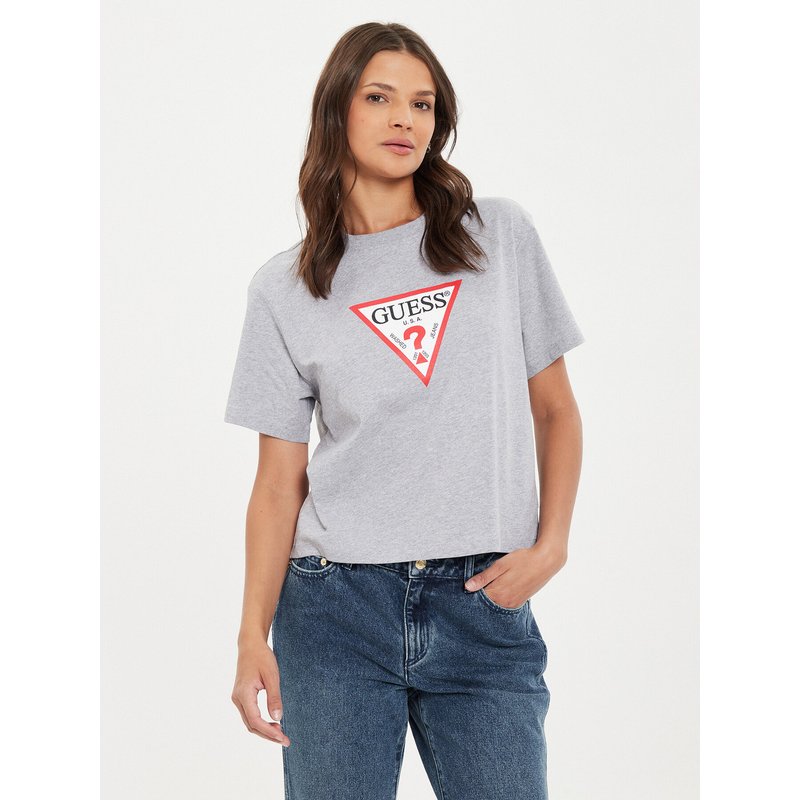 Guess Jeans T-Shirt W4YI73 K8HM0 Grau Boxy Fit