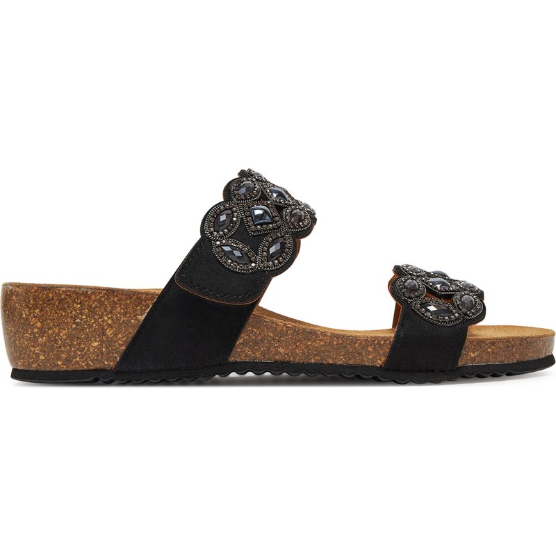 Pantoletten Grünland Memi CB0828 Schwarz