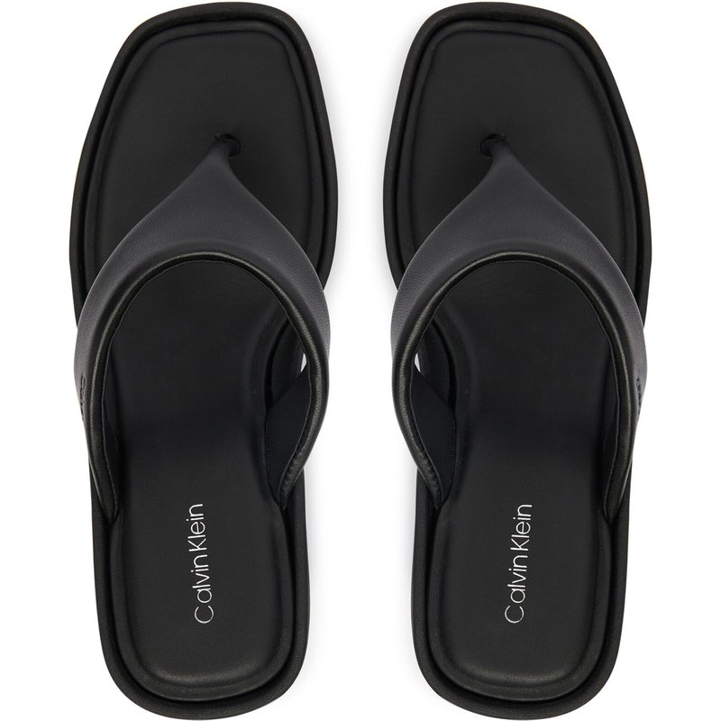 Zehentrenner Calvin Klein Wedge 70 Sndl Thong Lth HW0HW02880 Schwarz