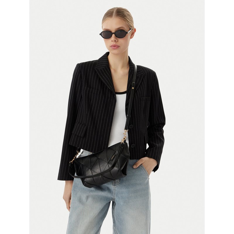 Handtasche Calvin Klein Woven LV04F3546G Schwarz