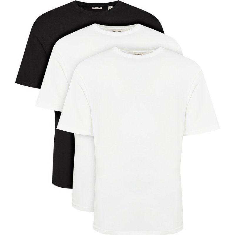 Only & Sons T-Shirt-Set Jeff 22034550 Weiß Relaxed Fit