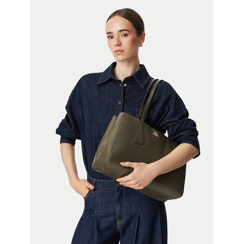 Handtasche Calvin Klein Ck Medium Work Tote LV04F3442G Grün