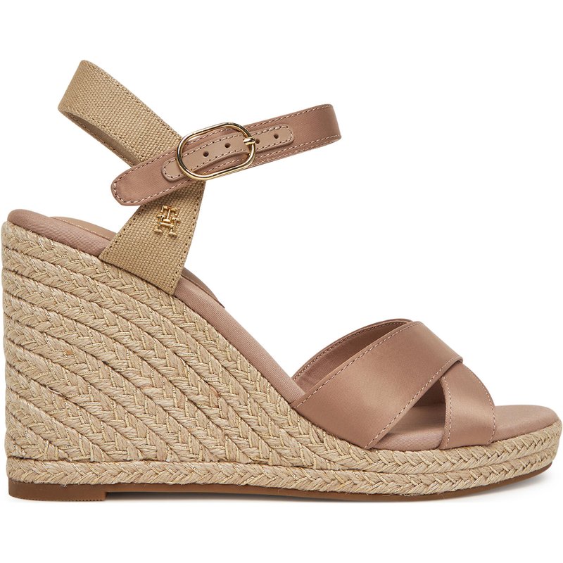 Espadrilles Tommy Hilfiger Satin High Wedge Espadrille FW0FW08602 Rosa