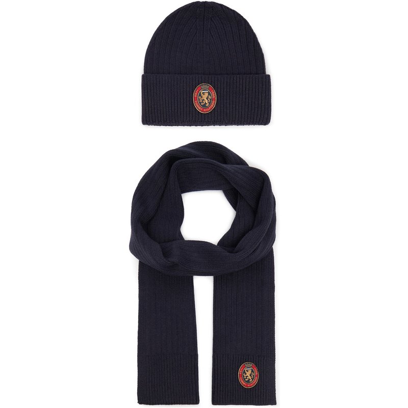 Set Schal und Mütze Tommy Hilfiger Th Crest Giftpack AM0AM14586 Dunkelblau