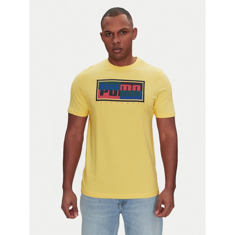 Puma T-Shirt Graphics Box 684827 Gelb Regular Fit