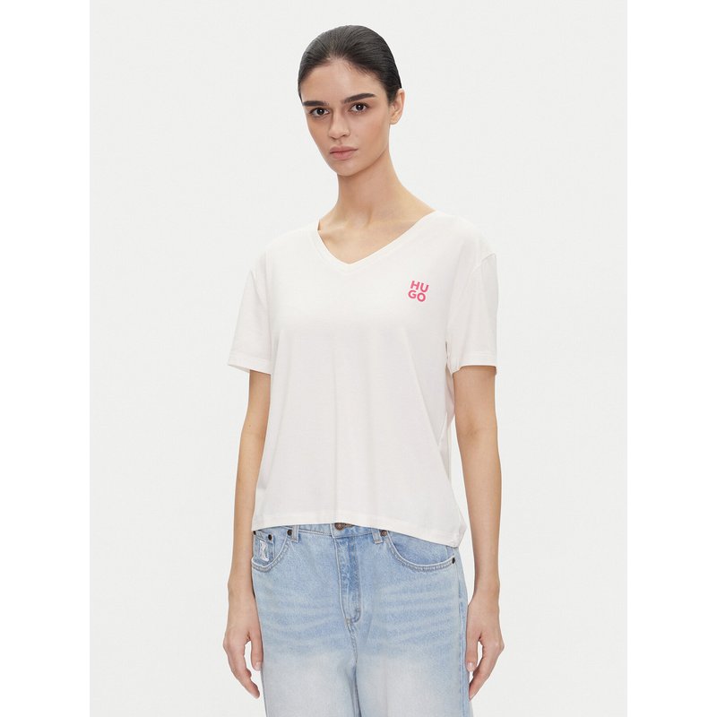 HUGO T-Shirt Nika_T-Shirt 50540046 Écru Regular Fit