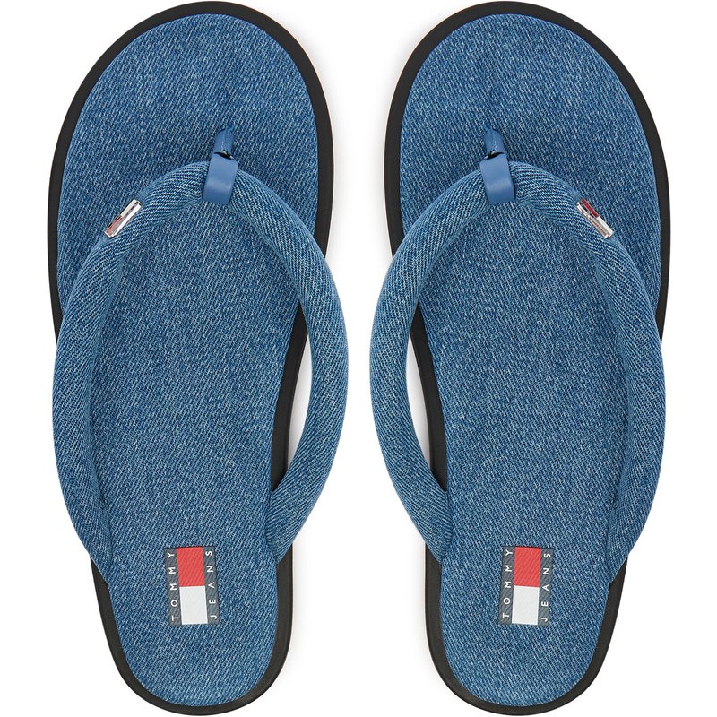 Zehentrenner Tommy Jeans Tjw Padded Denim Casual Sandal EN0EN03021 Blau