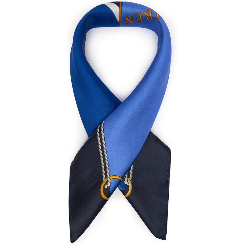 Seidentuch LAUREN RALPH LAUREN Colour-Blocked Anchor-Crest 454P09785003 Blau
