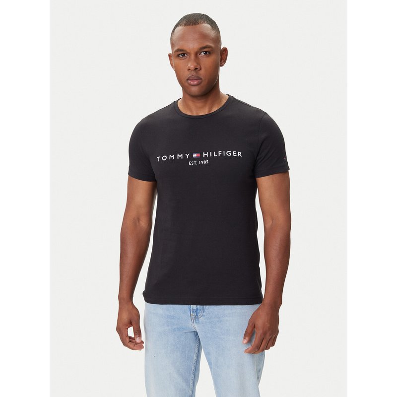 Tommy Hilfiger T-Shirt Core Logo Tee MW0MW11465 Schwarz Slim Fit