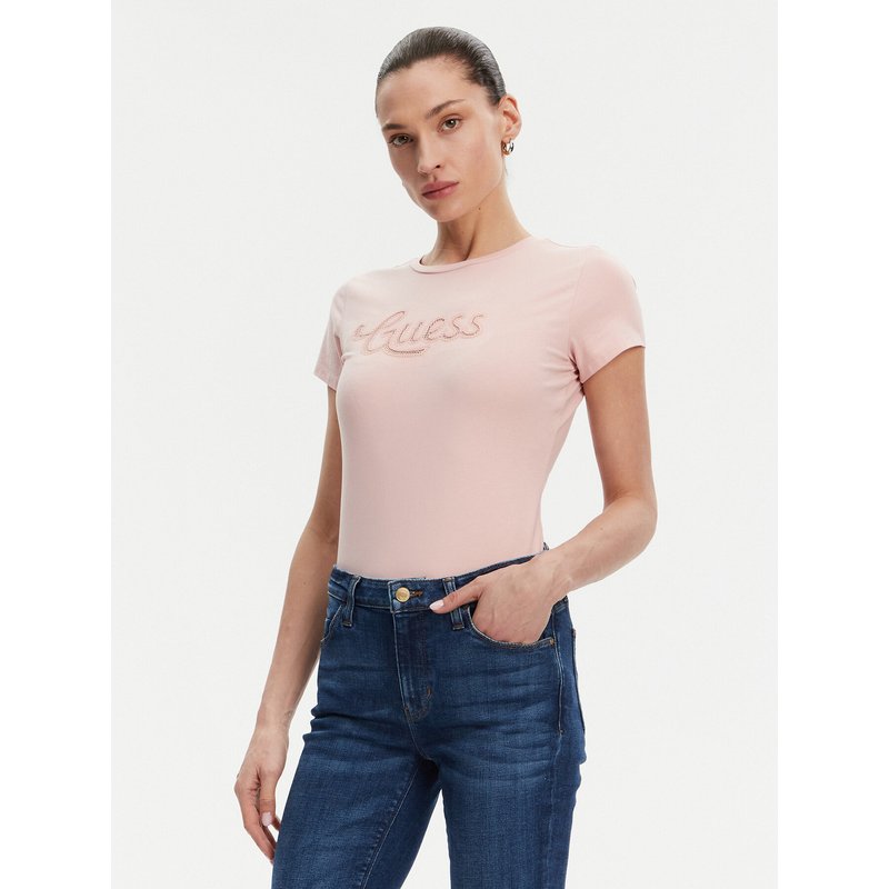 Guess T-Shirt W5GI47 KA0Q1 Rosa Slim Fit