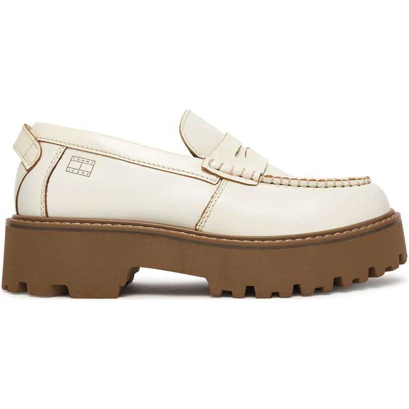 Slipper Tommy Jeans Archive '01 Leather Loafer EN0EN03022 Creme