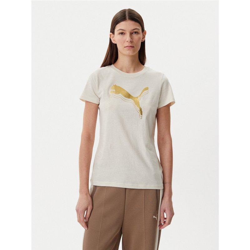 Puma T-Shirt Essentials Metallic 684995 Beige Regular Fit
