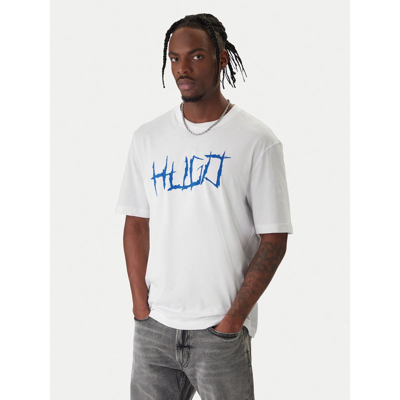 HUGO T-Shirt Namerix 50554350 Weiß Regular Fit