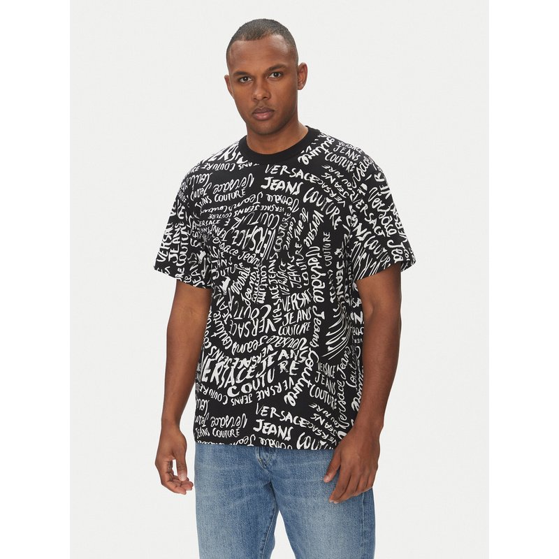 Versace Jeans Couture T-Shirt 78GAH6R0 Schwarz Regular Fit