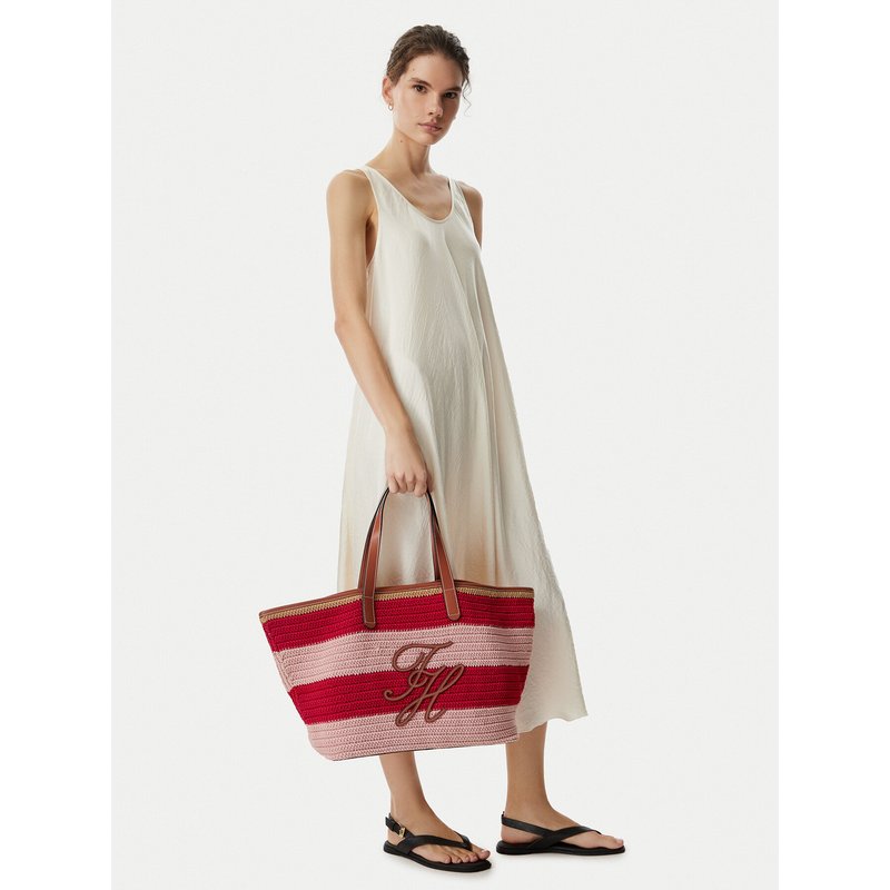 Handtasche Tommy Hilfiger Th Nautical Tote Crochet Str AW0AW18816 Bunt