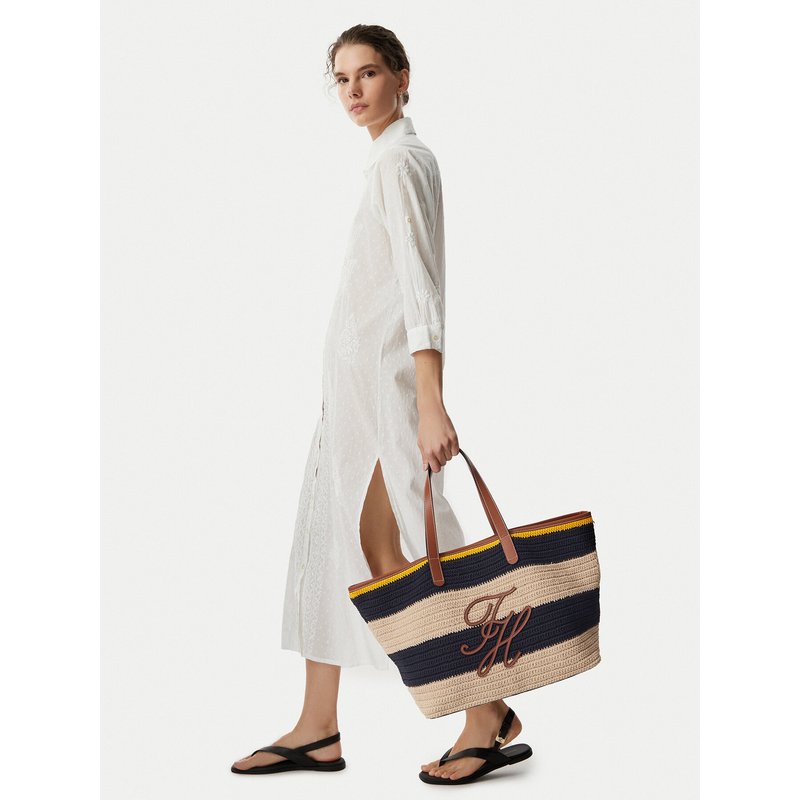 Handtasche Tommy Hilfiger Th Nautical Tote Crochet Str AW0AW18816 Bunt