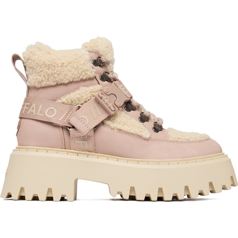 Schnürstiefeletten Buffalo Aspen Com Mid Warm 18591 Hellrosa