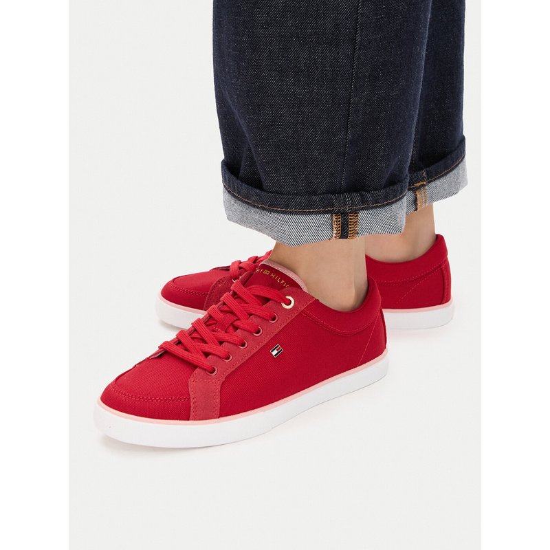 Sneakers aus Stoff Tommy Hilfiger Th Low Vulc FW0FW09390 Rot