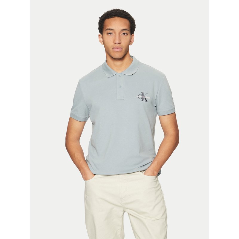Calvin Klein Jeans Poloshirt Monologo J30J325664 Blau Regular Fit