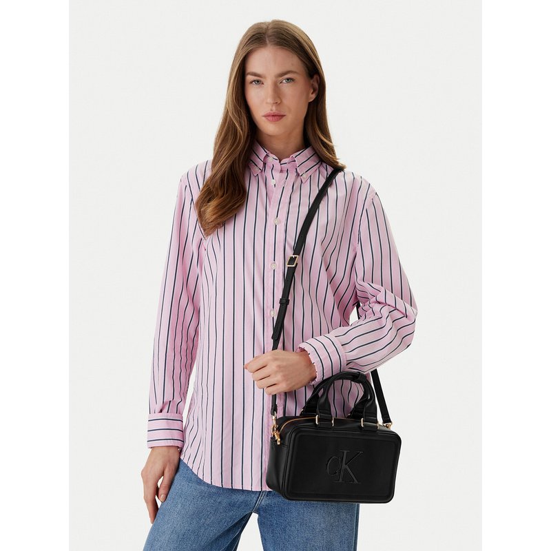 Handtasche Calvin Klein Bold Ck Bauletto Crossbody LV04F3411G Schwarz