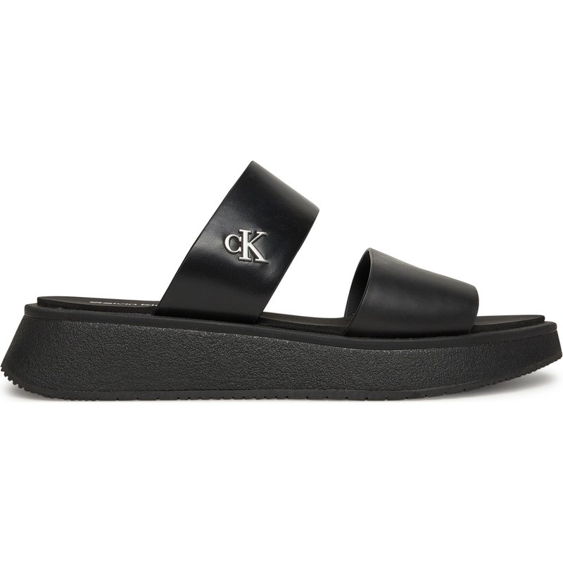 Pantoletten Calvin Klein Jeans Sandal Slide Double Strap YW0YW01694 Schwarz