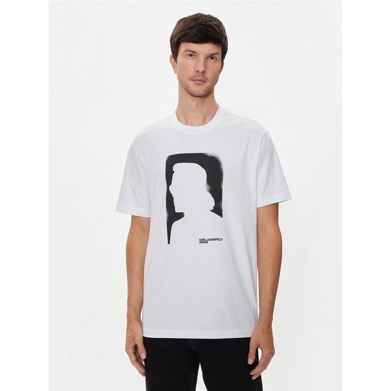 Karl Lagerfeld Jeans T-Shirt 245D1709 Weiß Regular Fit