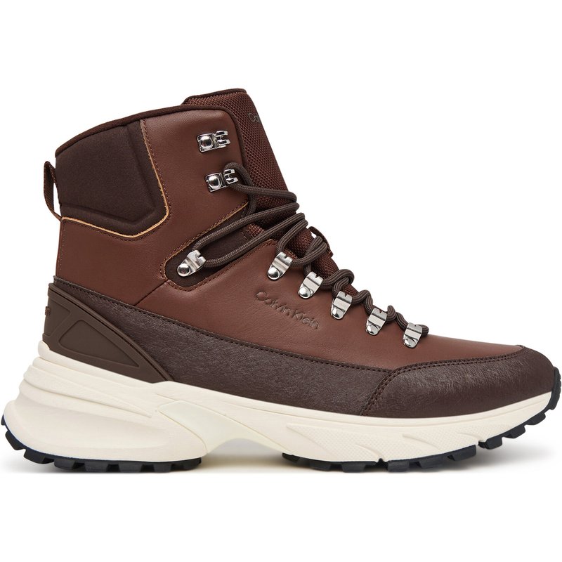 Schnürschuhe Calvin Klein Hike Runner Mid Laceup Lth HM0HM02323 Braun