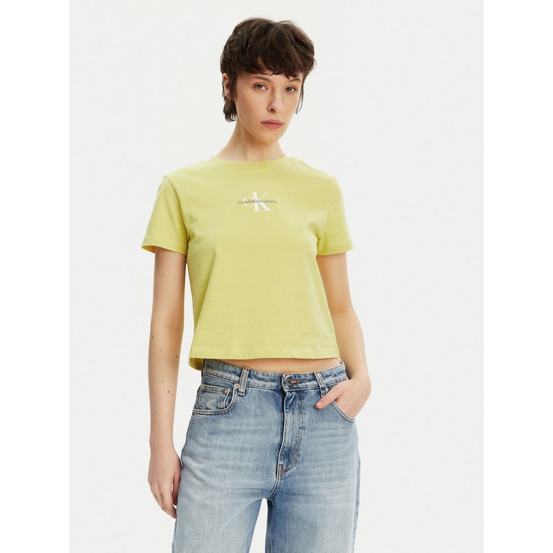 Calvin Klein Jeans T-Shirt Monologo J20J223113 Gelb Slim Fit