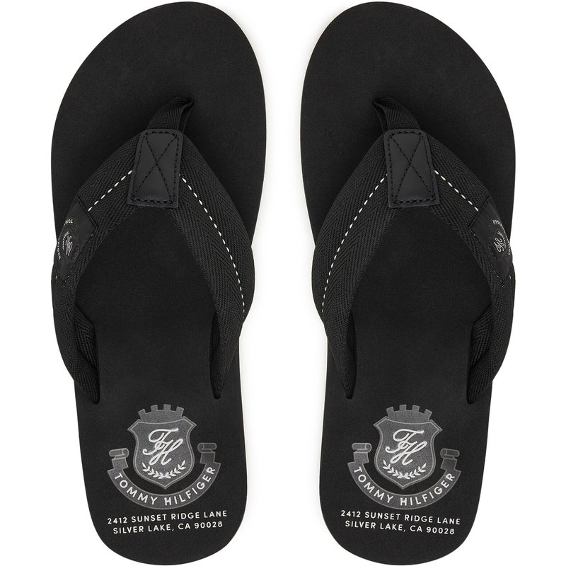 Zehentrenner Tommy Hilfiger Patch Hilfiger Beach Sandal FM0FM05804 Schwarz