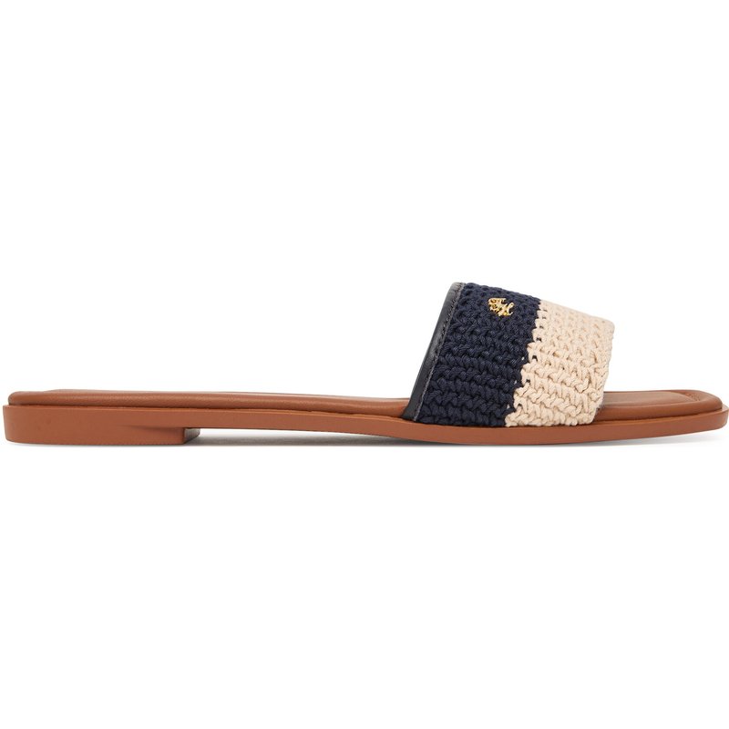 Pantoletten Tommy Hilfiger Flat Mule Crochet FW0FW09513 Dunkelblau