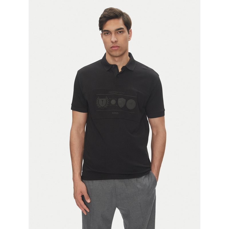 BOSS Poloshirt Percy Heritage 50538111 Schwarz Relaxed Fit