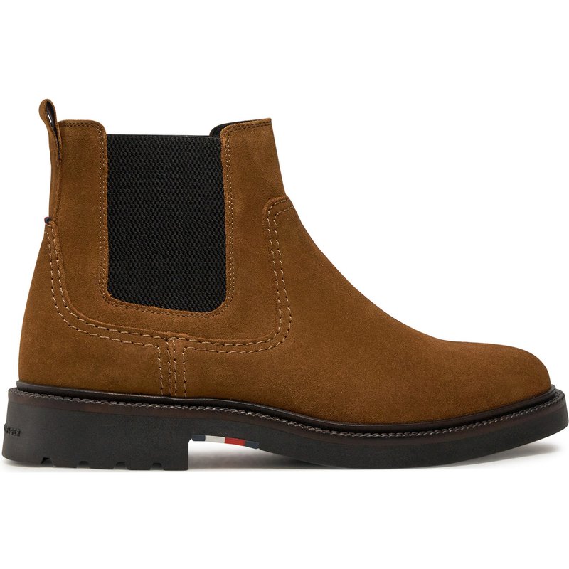 Klassische Stiefeletten Tommy Hilfiger Light Hilfiger Suede Chelsea FM0FM05104 Braun